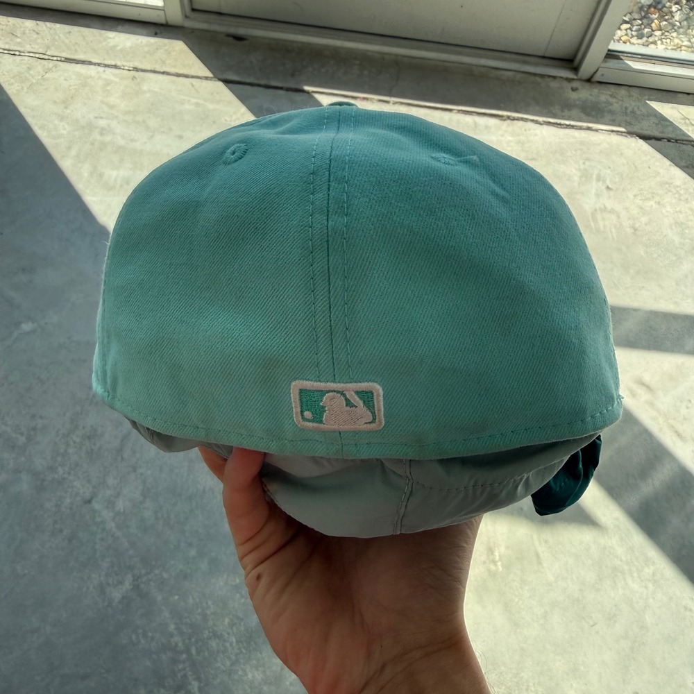 New Era 59FIFTY Detroit Tigers Fitted Hat 7 3/8 Turquoise Blue MLB Cap - Picture 3 of 4